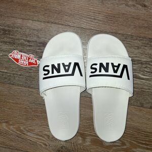 Vans White Slide Sandals